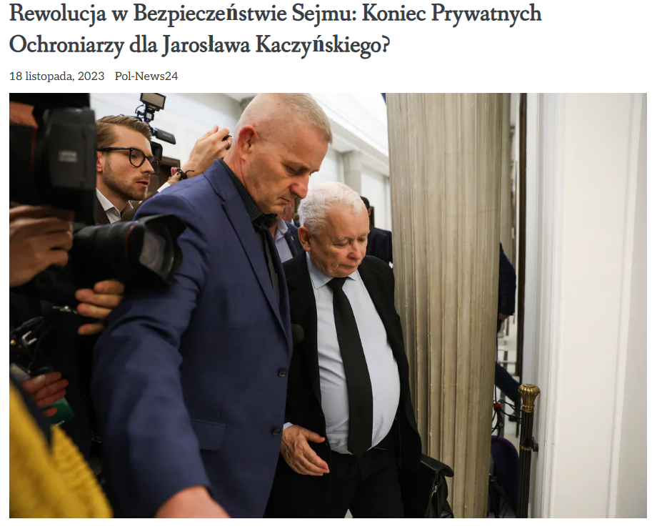 Koniec Prywatnych Ochroniarzy dla Jarosława Kaczyńskiego?